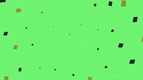 Green background with small floating dark and gold squares イラスト素材
