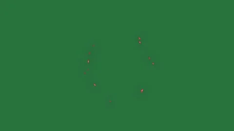 A green background with small orange object and an swirl on it screen red Stock Footage 335681442
