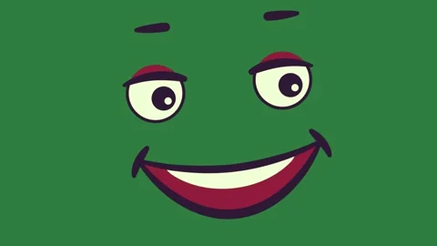 A green background with smiling face and smile on it ' s green screen design Video stock 337340589