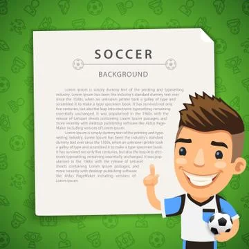Green Background with Soccer Player Stock Illustration