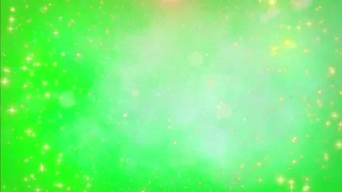 Green background with sparkling gold particles moving Video stock 338222027