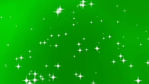 Green background with sparkling white star shapes scattered across Stock Footage 331647807