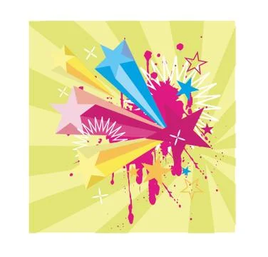 Green background star patterns Illustrazione stock