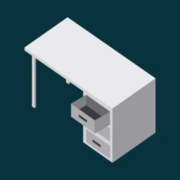 Green background storage empty desk Stock Illustration