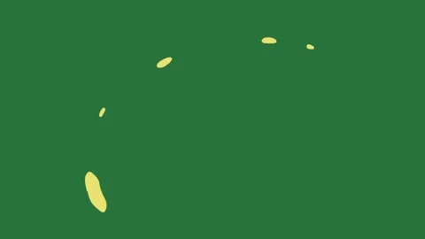 A green background with sun in the middle and yellow banana on circle an image Видео 335122457