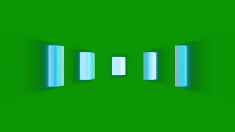Green background three white columns screen light coming out green screen Stock Footage 314065102