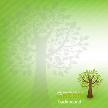 Green background with tree Stock Illustration
