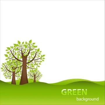 Green background with trees Stock Illustration