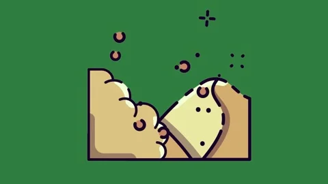 A green background with two pieces of bread and piece on hole in the middle Видео 335130073