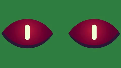 A green background with two red eyes and pair of on green screen creative Stock-Footage 335146918