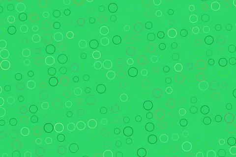 Green background with various size circles and dots Stock Illustration