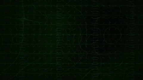 Green Background with Vector Field Grid Lines Showing Dynamic Mathematical Fl Stock Footage 343710261