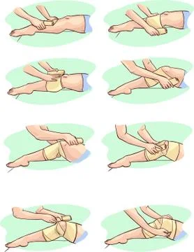 Green  background vector illustration of a leg bandage Stock Illustration