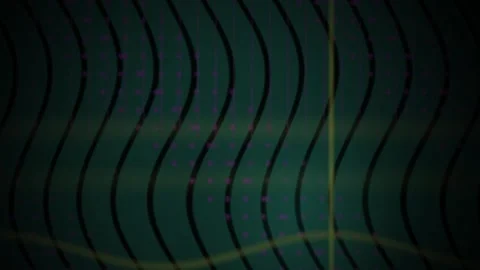 Green Background with Wavy Lines and Purple Dots Moving for Abstract Motion.. Stock Footage 343710123