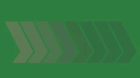 A green background with white arrow and on an in the middle arrows green Video stock 335130761
