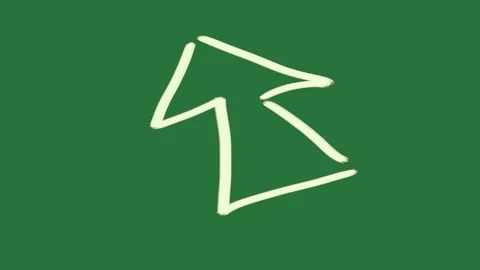 A green background with white arrow icon and christmas tree on green screen Video stock 335131863