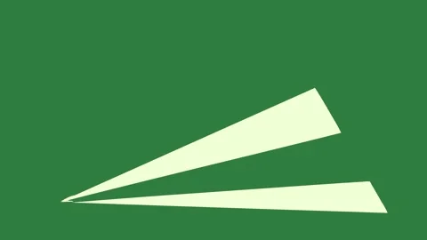 A green background with white arrow in the middle and paper airplane on Stock Footage 335697332