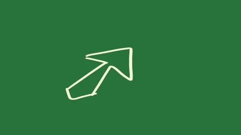 A green background with white arrow pointing up and icon on green screen Видео 335131781