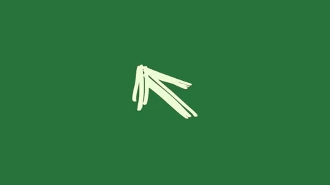 A green background with white arrow pointing up and on green screen animated Video stock 335131830