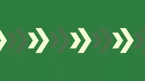 A green background with white arrows and green screen animated chromakey Video stock 335131683