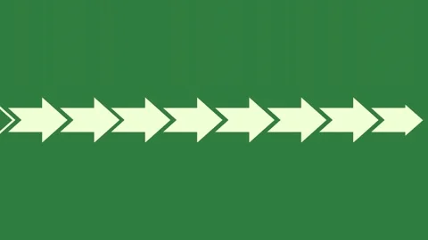 A green background with white arrows pointing in different directions and Vídeo Stock 335130747