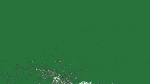 A green background with white border and an image of screen splash water on Видео 335064085