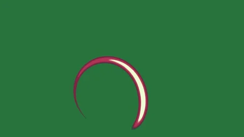 A green background with white border and red crescent on screen the letter c Видео 335065470