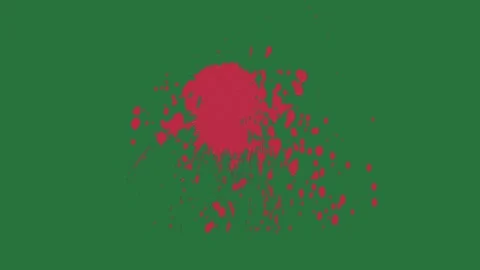 A green background with white border and screen red dragon on it paint splash Видео 335122228