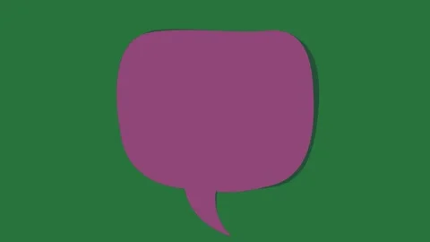 A green background with white border and purple speech bubble green screen Видео 335122249
