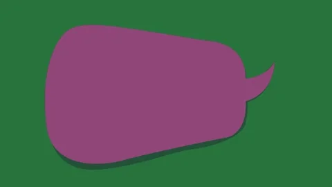 A green background with white border and purple speech bubble on fish the is Vídeos de archivo 335122252