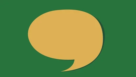 A green background with white border and yellow speech bubble on green screen Видео 335122262
