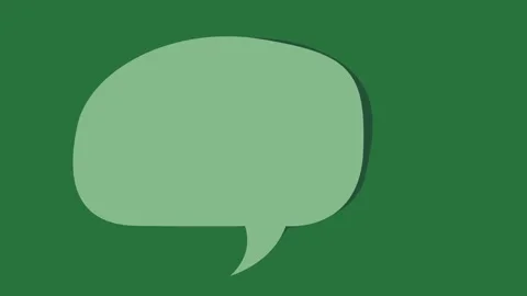 A green background with white border and speech bubble on green screen Video stock 335122265