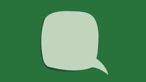 A green background with white border and speech bubble on green screen Видео 335122266