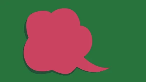 A green background with white border and red speech bubble on green screen Видео 335122269