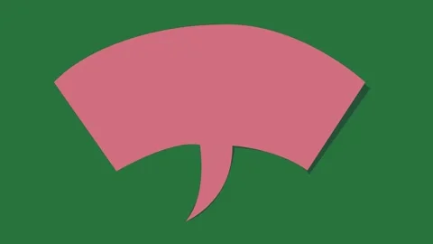 A green background with white border and pink speech bubble on green screen Video stock 335122271