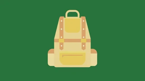 A green background with white border and lock on it backpack icon yellow green Vídeos de archivo 335122354