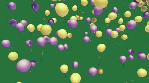 A green background with white border and bunch of balloons on green screen Видео 335122403