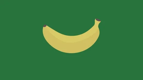 A green background with white border and banana on yellow green screen Видео 335122416