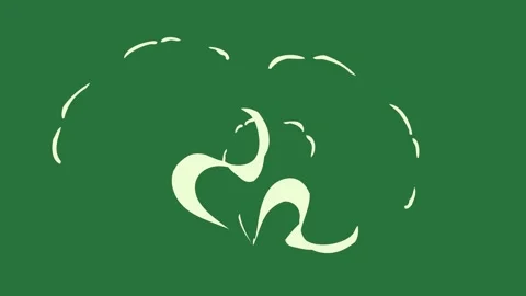 A green background with white border and logo on it screen clock for company Видео 335122551