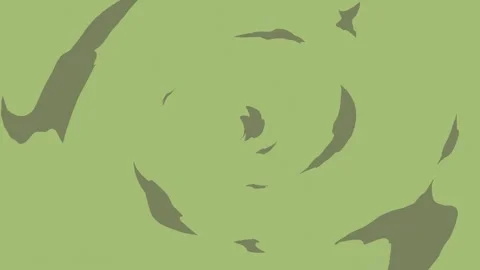 A green background with white border and birds flying around it spiral design Video stock 335130236