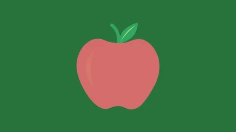 A green background with white border and small dot an apple on green screen Видео 335130423