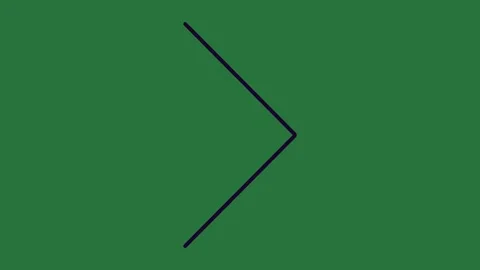 A green background with white border and screen black arrow on it green screen Video stock 335130472