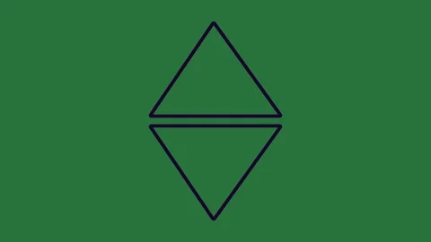 A green background with white border and screen the letter z on it triangle in Video stock 335130485