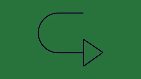 A green background with white border and screen the letter c on it q an arrow Video stock 335130487