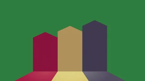 A green background with white border and black red, yellow blue umbrella on an Видео 335131723