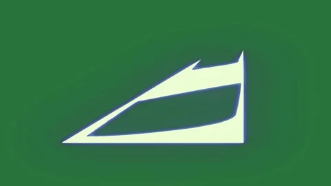 A green background with white border and arrow on line in the middle triangle Vídeos de archivo 335681122