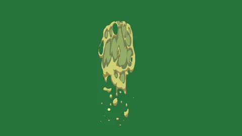A green background with white border and splash of liquid on dripping screen Video stock 335681517
