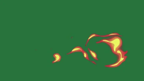 A green background with white border and fire burns on screen an image of red Stock Footage 335682599