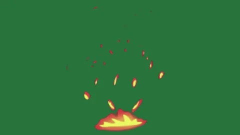 A green background with white border and fire on screen is burning red dot it Video stock 335682689