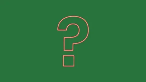 A green background with white border and screen question symbol on it mark red Stock Footage 335683318